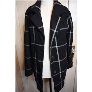 Windowpane Wool blend coat